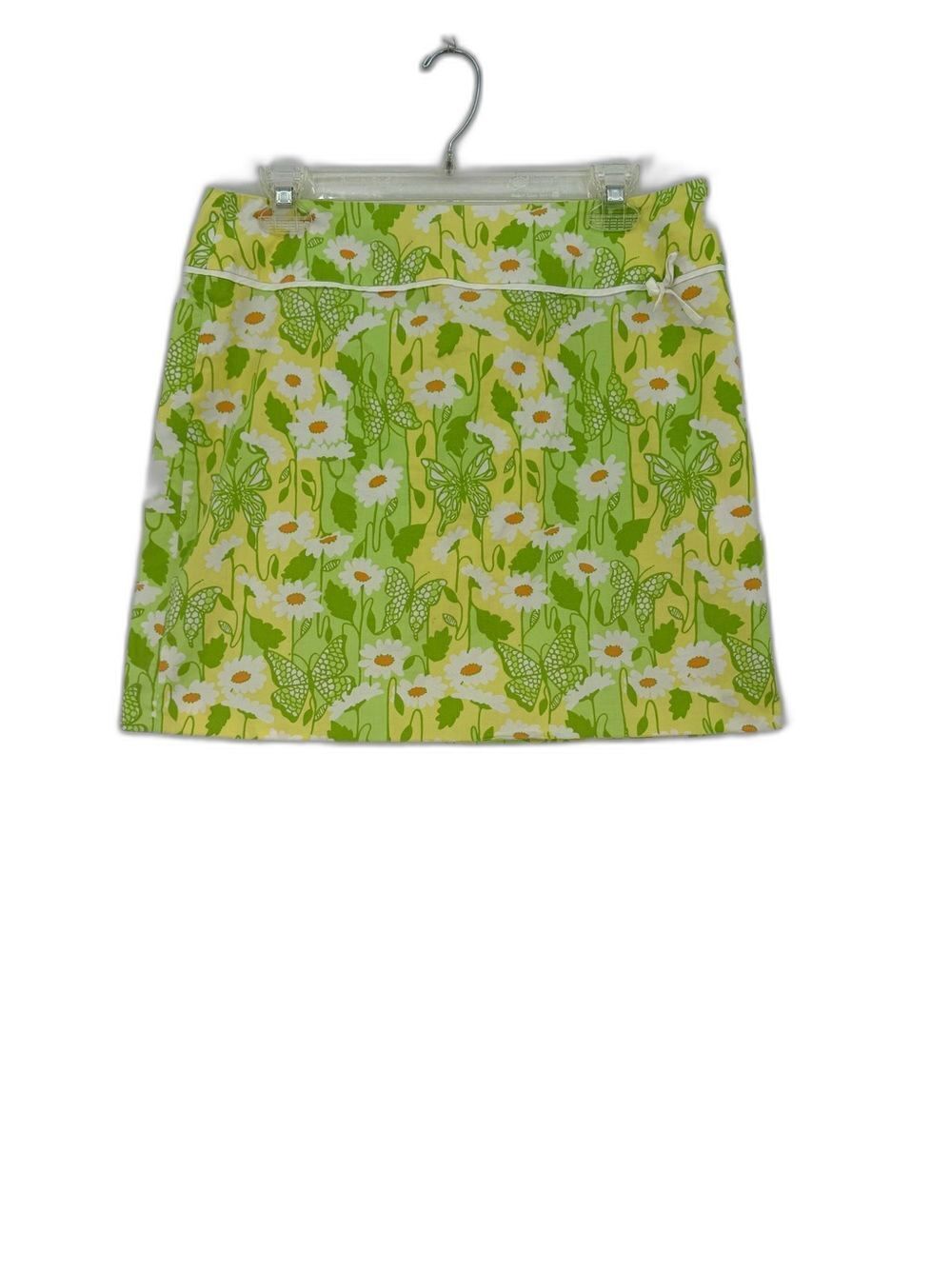 Lilly Pulitzer Socialite Butterfly Vintage Lime Green Floral Mini Skirt